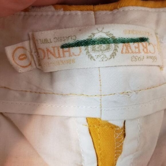 J. Crew Yellow Embroidered Elephant Chino Shorts Boho‎ Summer Boat Shorts sz 0 - Picture 8 of 9